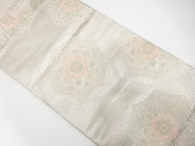 佐賀錦　組紐に華紋模様織り出し　袋帯